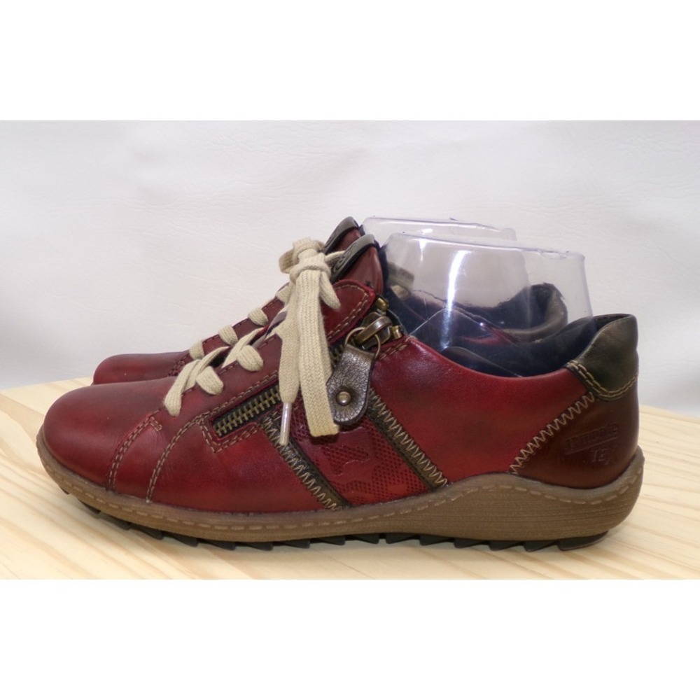 Remonte Tex Side Zip Shoes Womens Red Leather Sz 37 US 6 - 6.5